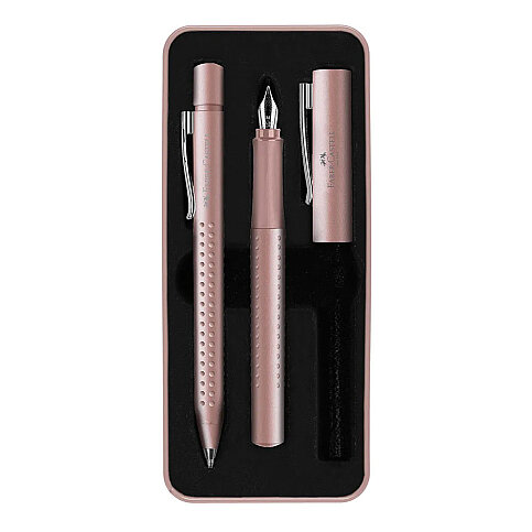 FABER-CASTELL GRİP 2011 DOLMA KALEM+TÜKENMEZ KALEM SETİ GÜL RENGİ (5178201539) - 1