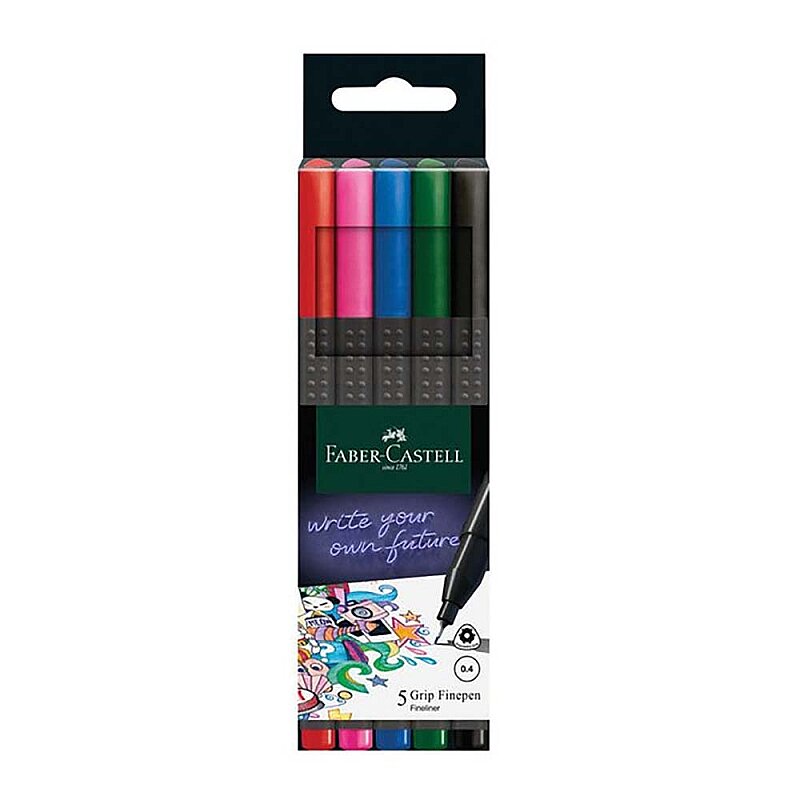 FABER-CASTELL GRİP FİNEPEN 0.4mm KEÇE UÇ KLASİK 5 RENK (5020151604)