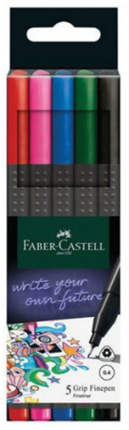 FABER-CASTELL GRİP FİNEPEN 0.4mm KEÇE UÇ KLASİK 5 RENK (151604) - 1