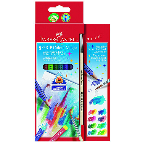 FABER-CASTELL GRİP SİHİRLİ BOYA KALEMİ 8 RENK (5170113008) - 1