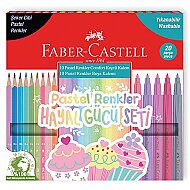 FABER-CASTELL HAYAL GÜCÜ KURU BOYA+KEÇELİ KALEM SETİ PASTEL 20 RENK (5178000107) - FABER-CASTELL (1)