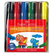 Faber-Castell Jumbo 47 Permanent Markör Koli Kalemi 6 Renk (030647) - FABER CASTELL