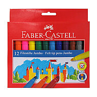 FABER-CASTELL YIKANABİLİR JUMBO KEÇELİ KALEM 12 RENK (5062554312) - FABER-CASTELL
