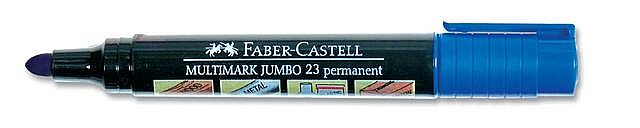 FABER-CASTELL JUMBO PERMANENT MARKÖR KOLİ KALEMİ YUVARLAK UÇ MAVİ (5040152870)