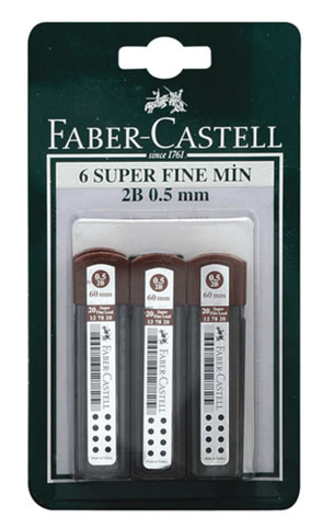 FABER-CASTELL KALEM UCU 0.5 2B 60mm 6LI BLİSTER (127820) - 1