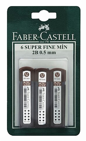 FABER-CASTELL KALEM UCU 0.5 2B 60mm 6LI BLİSTER (5506127820) - 1