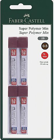 FABER-CASTELL KALEM UCU 0.5 2B 75mm 4LÜ BLİSTER (5600127520) - 1