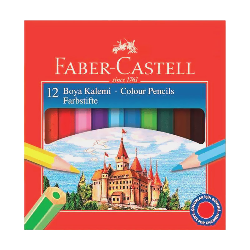 Faber-Castell Kuru Boya Yarım Boy 12 Renk Karton Kutu (116412)