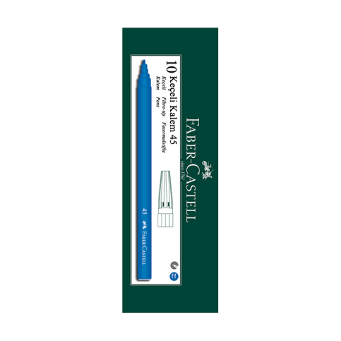 Faber-Castell 45 Keçeli Kalem Mavi 10Lu (155001) - 1