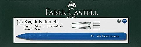 FABER-CASTELL 45 KEÇELİ KALEM MAVİ 10LU (5061155001) - 1
