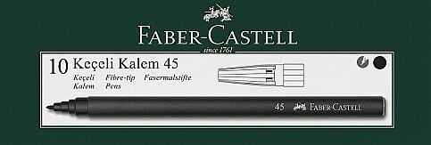 FABER-CASTELL 45 KEÇELİ KALEM SİYAH 10LU (5061155002) - 1
