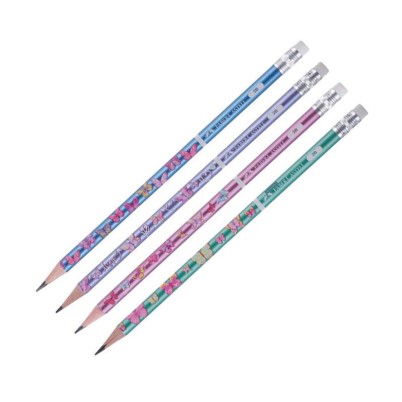 FABER-CASTELL KELEBEK SİLGİLİ KURŞUN KALEM 2B (5244000049)
