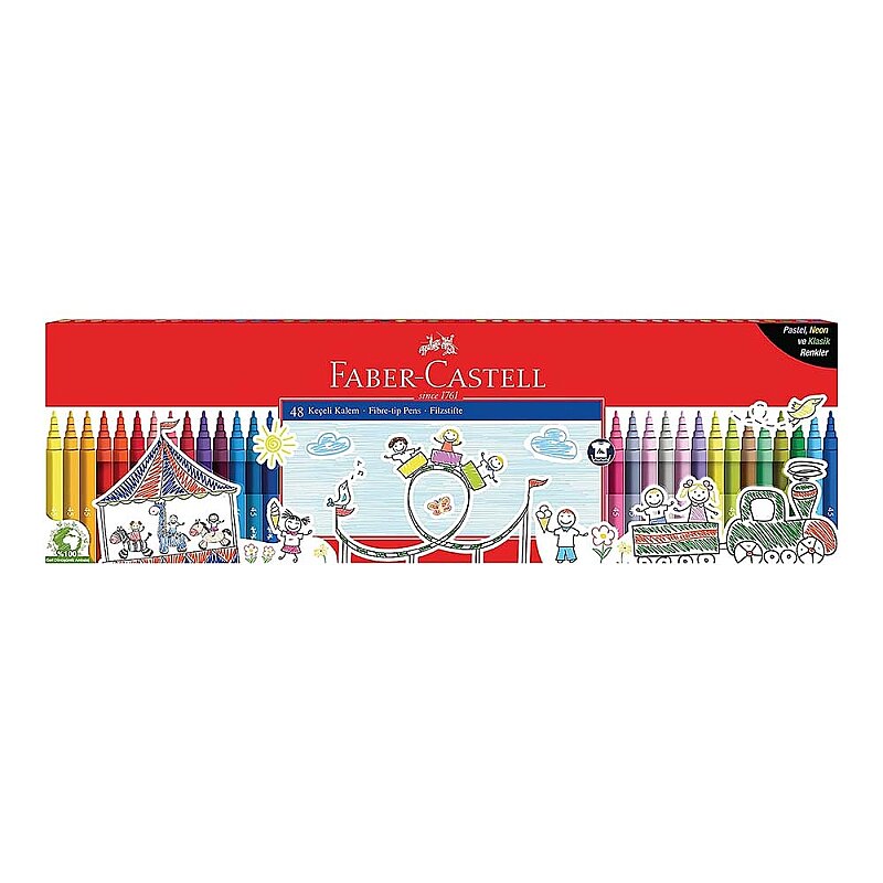 FABER-CASTELL KLASİK KEÇELİ KALEM 48 RENK (5062000015)