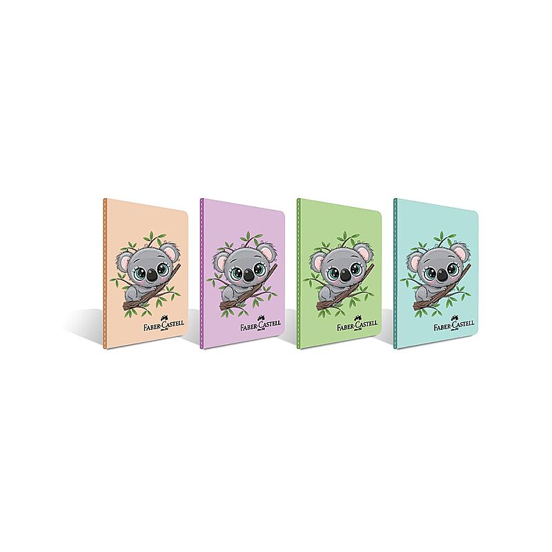 FABER-CASTELL KOALA DİKİŞLİ PLASTİK KAPAK DEFTER A4 DÜZ 80 YAPRAK (5075000405)