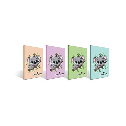 Faber-Castell Koala Dikişli Plastik Kapak Defter A4 Düz 80 Yaprak (5075000405) - 1
