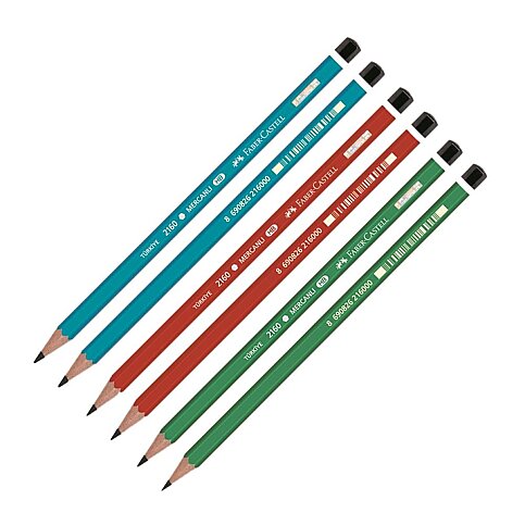 FABER-CASTELL KÖŞELİ MERCANLI KURŞUN KALEM HB (1052160000) - 1
