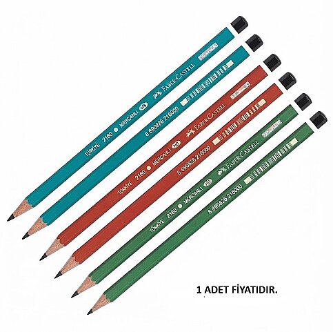 FABER-CASTELL KÖŞELİ MERCANLI KURŞUN KALEM HB (1052160000) - 1