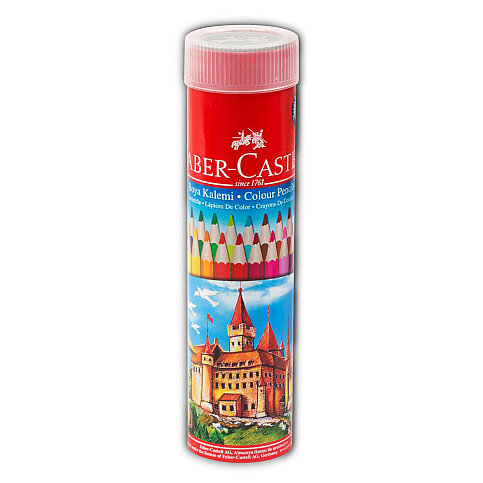 FABER-CASTELL KURU BOYA 24 RENK METAL TÜP (5173116524) - 1