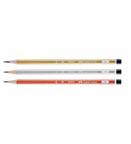 FABER-CASTELL METALİK ÜÇGEN MERCANLI KURŞUN KALEM 2B (5244321602) - 1