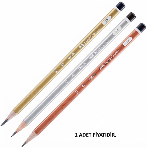 FABER-CASTELL METALİK ÜÇGEN MERCANLI KURŞUN KALEM 2B (5244321602) - 1