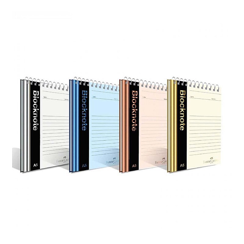 FABER-CASTELL METALİK RENK SPİRALLİ BLOKNOT A4 ÇİZGİLİ 80 YAPRAK (5075000415)
