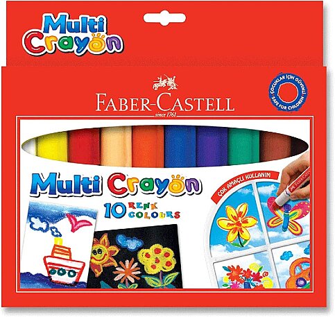 FABER-CASTELL MULTİ CRAYON PASTEL BOYA 10 RENK (5281112010) - 1