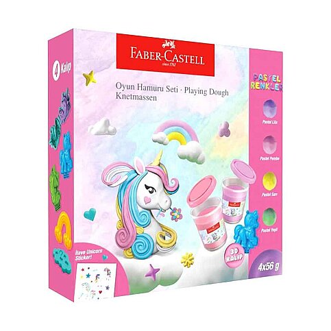 FABER-CASTELL OYUN HAMURU SETİ UNİCORN 4 RENKx56gr (5170000048) - 1