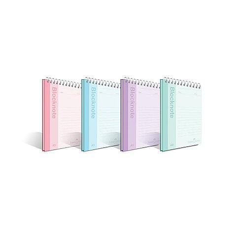 Faber-Castell Pastel Renk Spiralli Bloknot A4 Kareli 80 Yaprak (5075000423) - 1