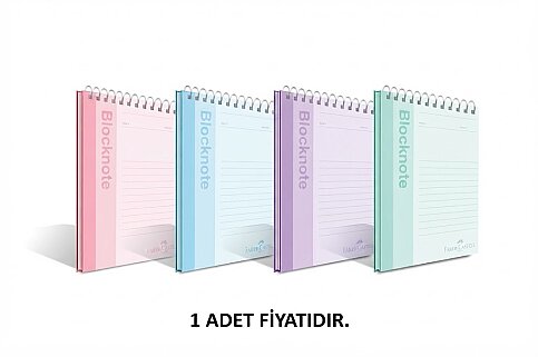 FABER-CASTELL PASTEL RENK SPİRALLİ BLOKNOT A5 KARELİ 80 YAPRAK (5075000426) - 1