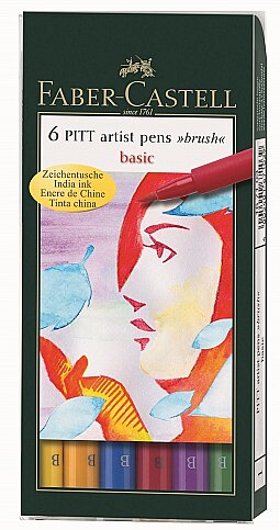 FABER-CASTELL PİTT ÇİZİM KALEMİ ANA RENKLER 6LI (5188167103) - 1