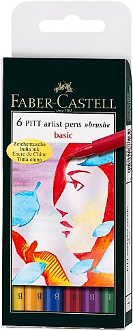 FABER-CASTELL PİTT ÇİZİM KALEMİ ANA RENKLER 6LI (5188167103) - 1