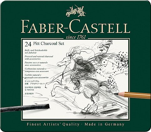 FABER-CASTELL PİTT MONOCHROME YUMUŞAK İŞLENMİŞ KÖMÜR SETİ SİYAH (5188112978) - 1