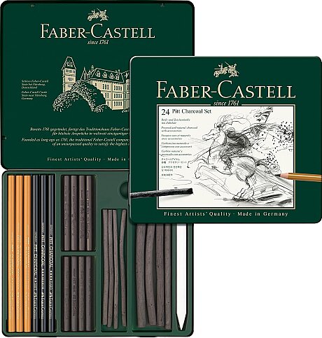 FABER-CASTELL PİTT MONOCHROME YUMUŞAK İŞLENMİŞ KÖMÜR SETİ SİYAH (5188112978) - 2