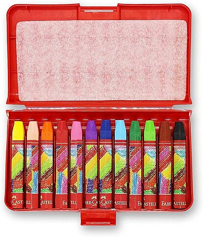 FABER-CASTELL REDLİNE PASTEL BOYA 12 RENK PLASTİK KUTU (5281125112) - 1