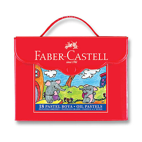 FABER-CASTELL REDLİNE PASTEL BOYA 18 RENK PLASTİK KUTU (5281125119) - 1