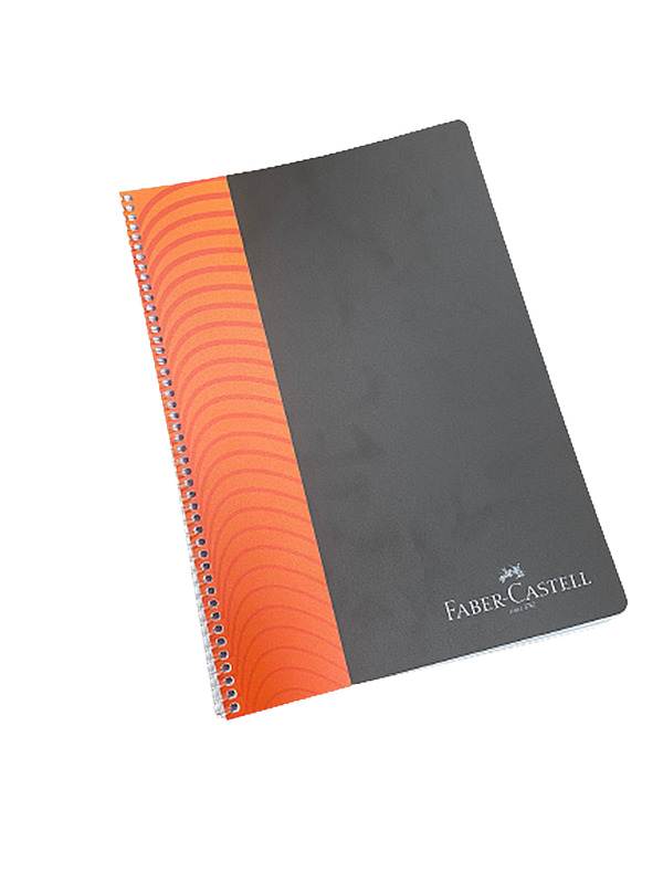 FABER-CASTELL ŞERİTLİ SPİRALLİ PLASTİK KAPAK DEFTER A4 ÇİZGİLİ 80 YAPRAK (5075000330)
