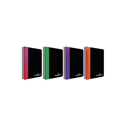 Faber-Castell Şeritli Spiralli Plastik Kapak Defter A4 Düz 80 Yaprak (5075000332) - 1