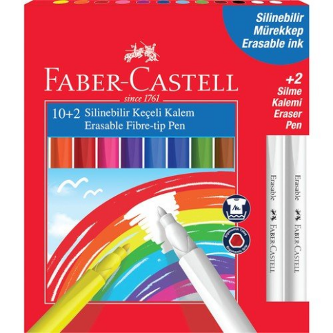 FABER-CASTELL SİLİNEBİLİR KEÇELİ KALEM 12 RENK (5062000004) - 1