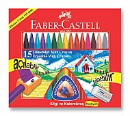 FABER-CASTELL SİLİNEBİLİR MUM BOYA 15 RENK (5281122715) - FABER-CASTELL