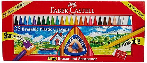 FABER-CASTELL SİLİNEBİLİR MUM BOYA 25 RENK (5281122725) - 1