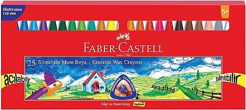 FABER-CASTELL SİLİNEBİLİR MUM BOYA 25 RENK (5281122725) - 1