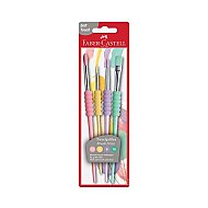 FABER-CASTELL SOFT TOUCH SULU BOYA FIRÇASI SET 4LÜ PASTEL (4-8-10-12)(5179481620) - FABER-CASTELL