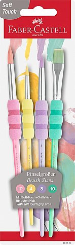 FABER-CASTELL SOFT TOUCH SULU BOYA FIRÇASI SET 4LÜ PASTEL (4-8-10-12)(5179481620) - 1