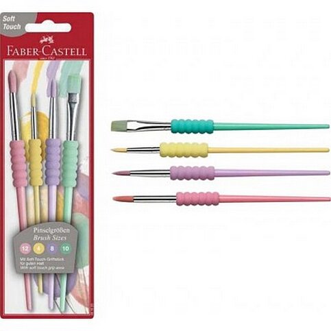 FABER-CASTELL SOFT TOUCH SULU BOYA FIRÇASI SET 4LÜ PASTEL (4-8-10-12)(5179481620) - 3