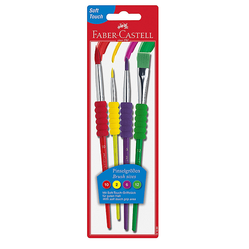 FABER-CASTELL SOFT TOUCH SULU BOYA FIRÇASI SET 4LÜ (2-6-10-12)(5179481600)