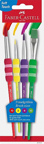 FABER-CASTELL SOFT TOUCH SULU BOYA FIRÇASI SET 4LÜ (2-6-10-12)(5179481600) - 1