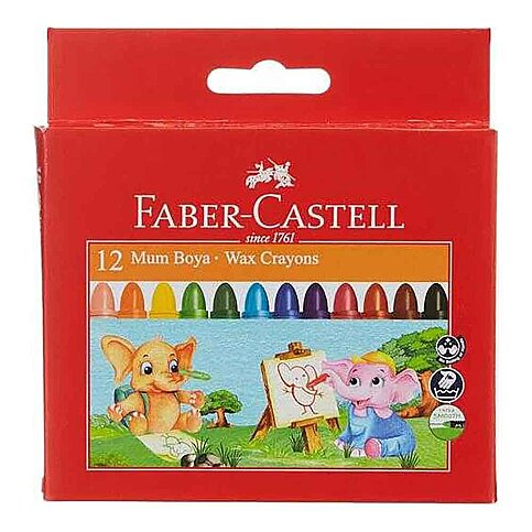 FABER-CASTELL SÜPER YIKANABİLİR MUM BOYA 12 RENK (5281120040) - 1