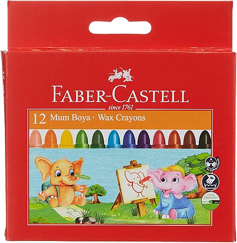 FABER-CASTELL SÜPER YIKANABİLİR MUM BOYA 12 RENK (5281120040) - 1