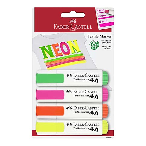 FABER-CASTELL TEKSTİL KALEMİ NEON 4 RENK BLİSTER (5040159591) - 1