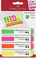 FABER-CASTELL TEKSTİL KALEMİ NEON 4 RENK BLİSTER (5040159591) - FABER-CASTELL